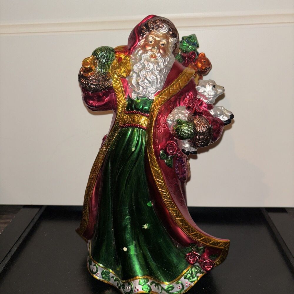 Rare O'WELL Musical Iridescent Santa Statue O Christmas Tree